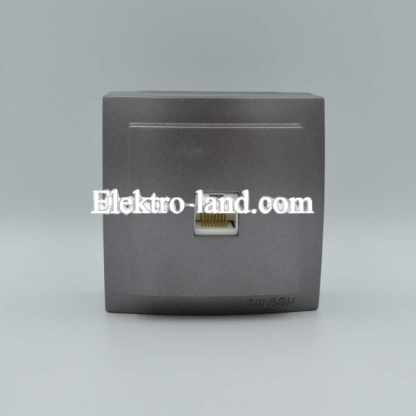 Розетка Nilson Themis антрацит компьютерная CAT5e RJ45 ( 26161044 )